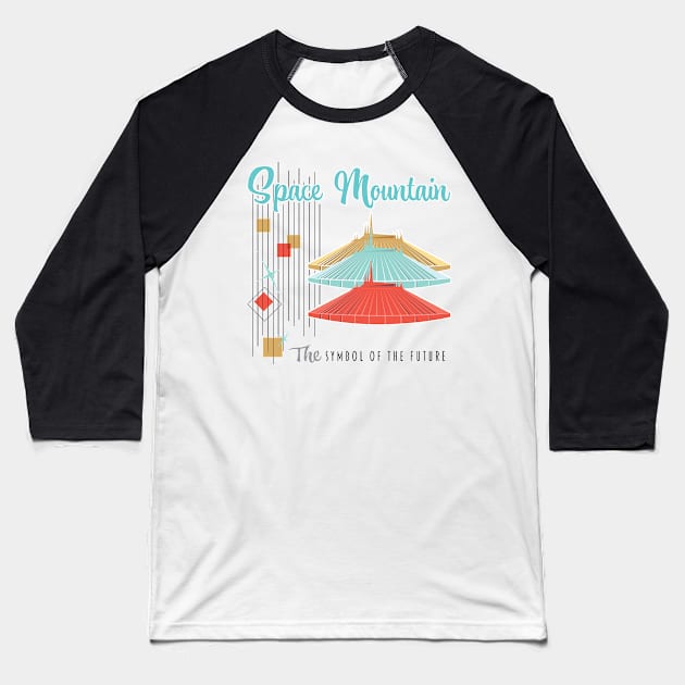 Space Mtn - Mid Century Modern - The Symbol of the Future Baseball T-Shirt by WearInTheWorld